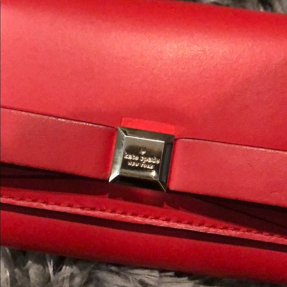 (2 for $30) Kate Spade red wallet with bow - Picture 3 of 7